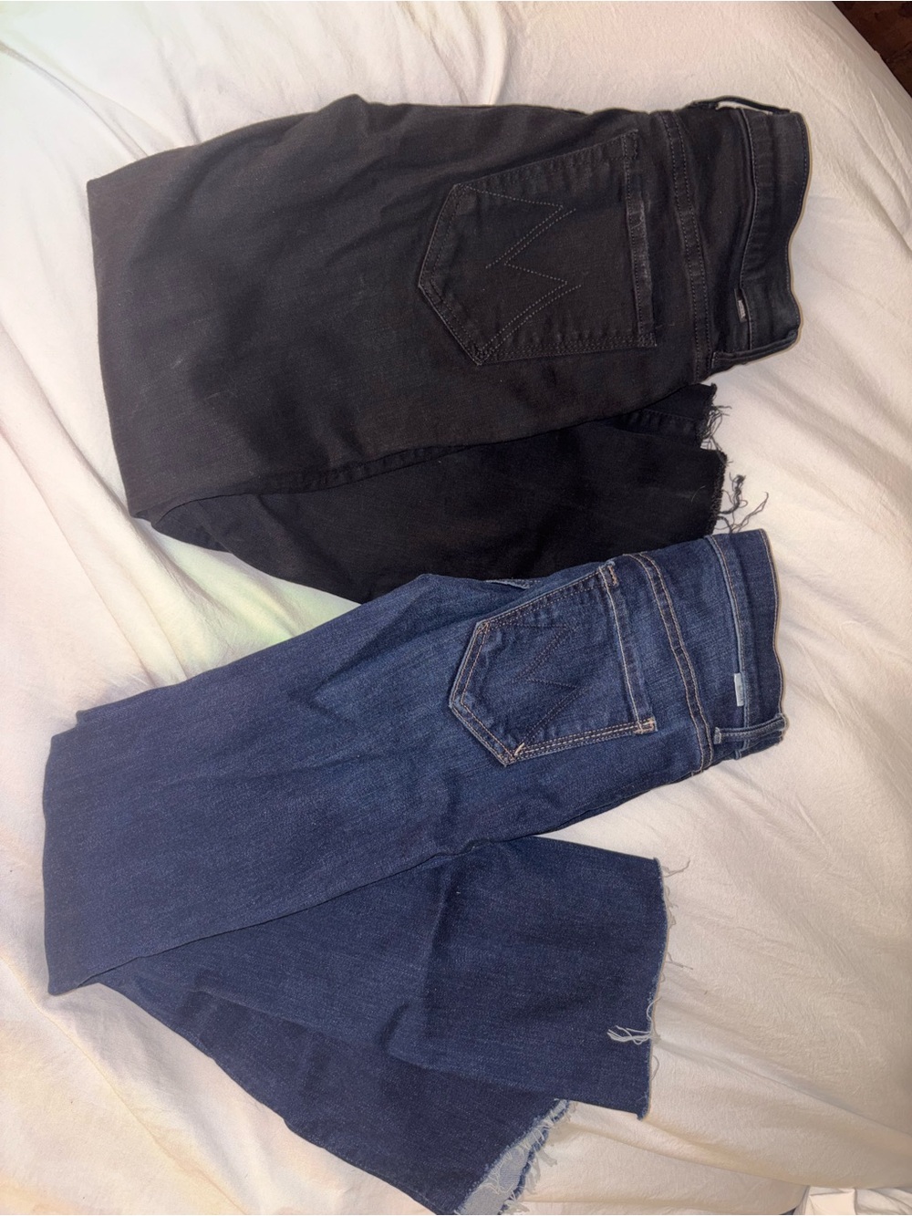 MOTHER Ankle & Cropped Jeans — Black and Indigo